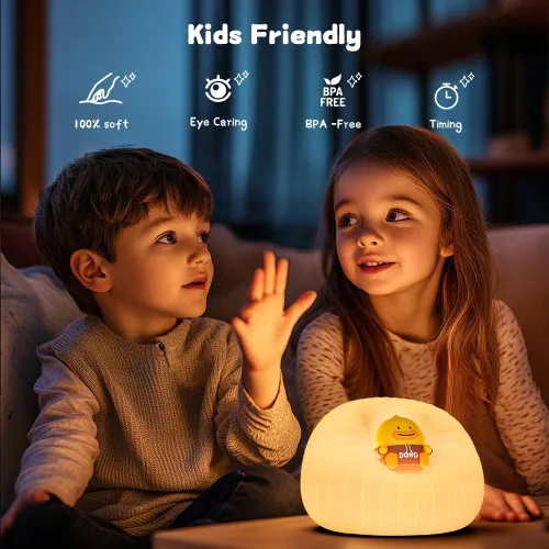 Vista 3 de Luces nocturnas para niños, lámpara táctil recargable de 3 brillos para cuarto de bebé 3 brillo ajustable, apagado automático, control táctil