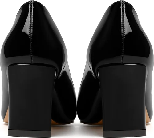 Vista 4 de NUMALEO Zapatos de tacón medio grueso para mujer, con puntera puntiaguda, de 2.5 pulgadas