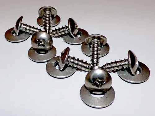 Vista 4 de Liphontcta Corvette C1 Thru C8 - Tornillos para placa de matrícula de cabeza ancha, 8 unidades, acero inoxidable