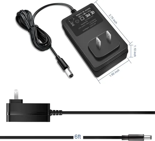 Vista 5 de Adaptador de CA/CC de 12V 2A con certificación UL para reemplazo de cable de alimentación Casio Privia 6 Ft Supply Cord for Privia Keyboard PX-130