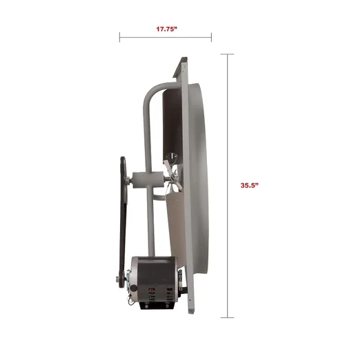 Vista 4 de TPI Corporation CE-30B Extractor comercial, monofásico, 30" de diámetro, 120 voltios, transmisión por correa, sin protección/obturador