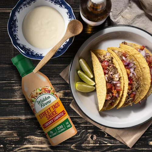 Vista 4 de Walden Farms Street Taco Sauce Creamy Chipotle - Sin calorías, sin gluten, bajo en carbohidratos, apto para dieta cetogénica, sin azúcar, sabor a