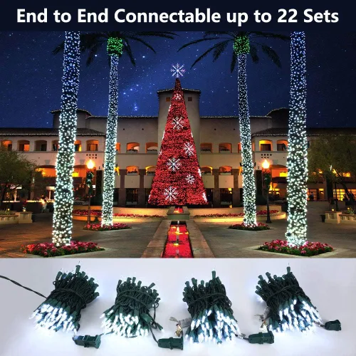 Vista 3 de Brizled Luces de Navidad, 33 pies, 100 LED Conectables de Extremo a Extremo, Mini Luces de Cadena de Navidad, 120V Certificadas UL, Blanco Frío, Luz