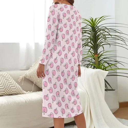 Vista 3 de Firovps Camisón de manga larga con estampado de frutas de dibujos animados para mujer