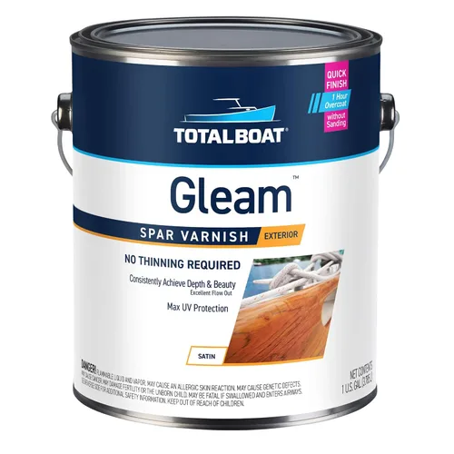 Vista 13 de TotalBoat Gleam Marine Spar - Barniz brillante y satinado para madera, barcos y muebles de exterior (brillo, dos pintas)