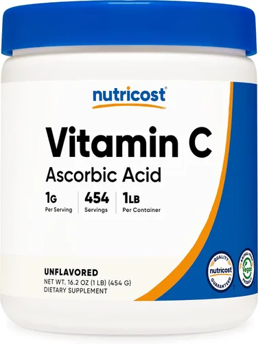 Vista 6 de Nutricost polvo de ácido ascórbico puro vitamina C, 1G por porción, alta calidad, soporte del sistema inmunológico., 1
