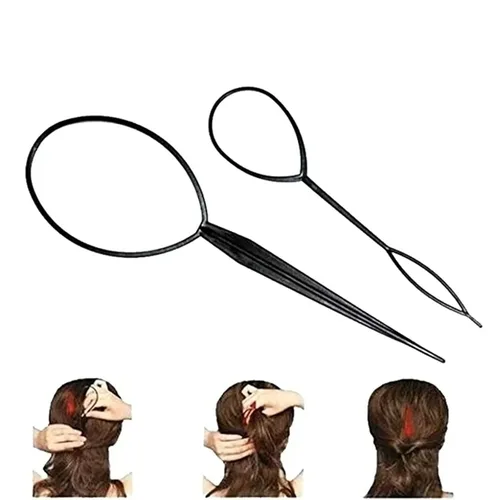 Vista 4 de Pinzas de metal para cabello grueso, herramienta de peinado para adultos y niños, herramienta de trenzado, pinza de pelo floral, horquilla