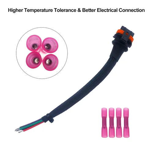 Vista 5 de YouVbeen 4 Pin T-Bap Temp Baro Sensor Cables Pigtail Arneses Kit de reparación para Polaris RZR Ranger Sportsman 700 750 800 EFI UTV ATV Reemplazar