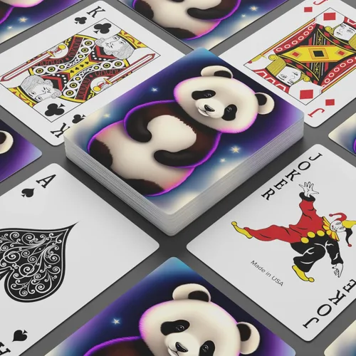 Vista 2 de Brian Bula Cartas de póquer de naipes de panda lindo con lindas tarjetas de oso panda