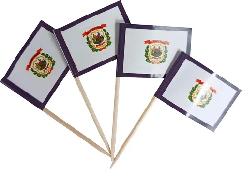 Vista 25 de QQSD Bandera de palillo de dientes de Alabama para decoración de cupcakes, 100