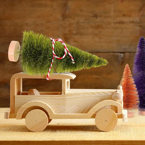 Vista 9 de JUOPZKENN 16 árboles de Navidad artificiales verdes, seda y madera, mini árboles de pino Xmax para manualidades, decoración de invierno, decoración