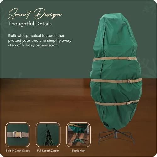 Vista 4 de Covermates Bolsa de almacenamiento vertical para árbol de Navidad, color Poliéster verde Elite