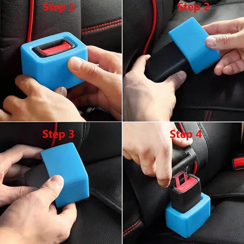 Vista 3 de Soporte de hebilla para cinturón de seguridad de automóvil, hebilla elevadora de cinturón de seguridad para un fácil acceso, hebilla de silicona