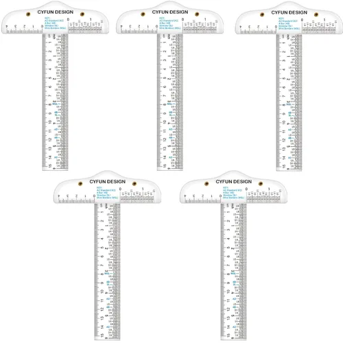 Vista 7 de Regla cuadrada en T de acrílico transparente de 12 pulgadas para una fácil referencia mientras se elabora, herramienta de mano con regla cuadrada