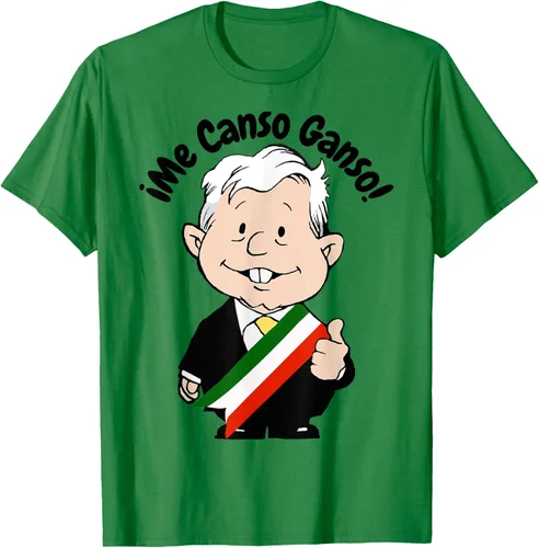 Vista 5 de AMLO Amlito Me Canso Ganso - Camiseta con diseño de dibujos animados mexicanos Gris Oscuro
