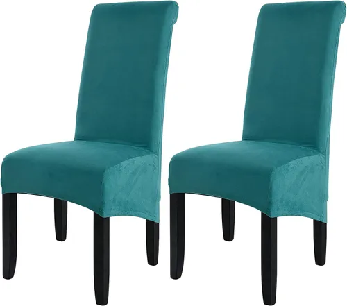 Vista 34 de ele ELEOPTION Fundas grandes de terciopelo y elastano para silla, fundas protectoras suaves y elásticas para silla, extraíbles y lavables para Negro
