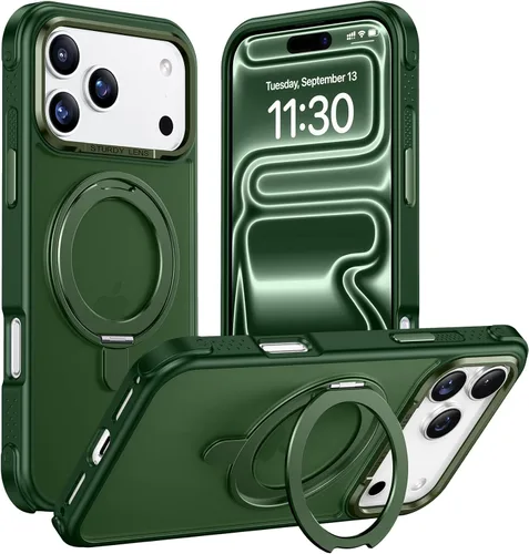 Vista 14 de Magnética para iPhone 12 e iPhone 12 Pro Funda, [con Soporte de Anillo Magnético Invisible Giratorio 360°][A Prueba de Golpes][Compatible