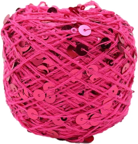 Vista 16 de Hilo de algodón de lentejuelas brillantes de 153 yardas, hilo brillante de ganchillo para diadema, gorro, tejer, suéter, tejido, puntada de Beige