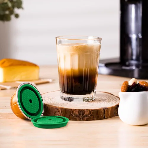 Vista 7 de Paquete de 2 tapas reutilizables para cápsulas de café con 6 cápsulas, 80/150/7.8 fl oz, cápsulas de café recargables de silicona de grado