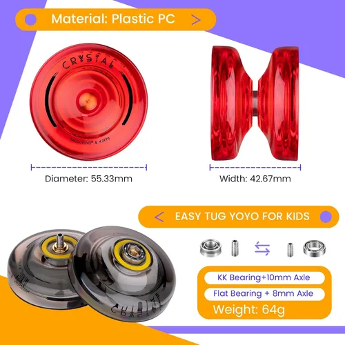Vista 6 de MAGICYOYO K2 Responsive Yoyos para niños de 8 a 12 años, paquete de yoyo profesional de doble función con función de giro de dedo, yoyo profesional