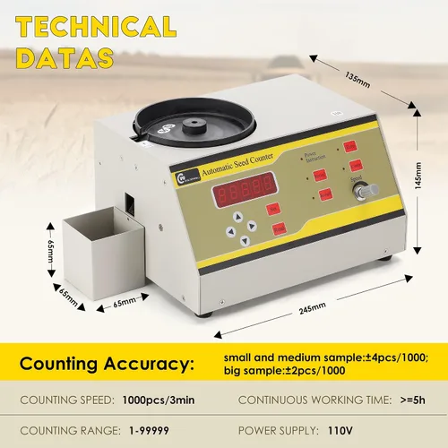Vista 4 de CGOLDENWALL Instrumento de contador automático del microordenador de la máquina para las partículas 110V del grano del trigo del maíz de la soja