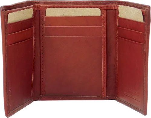 Vista 4 de Billetera de cuero genuino Billetera para hombre de 3 pliegues para hombre de piel 2z
