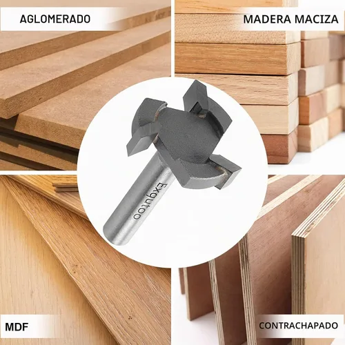 Vista 6 de Exqutoo 1/4" vástago 1 pulgada diámetro de corte T forma CNC Spoilboard superficie