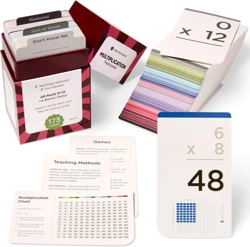 Vista 10 de Tarjetas Flash de matemáticas galardonadas – 711 hechos de multiplicación y división (0–12) – Tarjetas jumbo (8 cm x 13,2 cm), ayudas visuales, 2