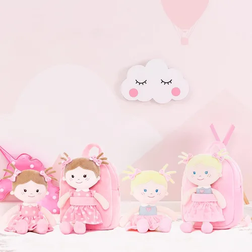 Vista 60 de Onetoo Mochila para niños pequeños, regalos de regreso a clases, mochilas para niñas y niños con muñecas de bebé ligeras y suaves en vestido