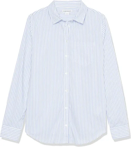 Vista 4 de Tienda Essentials - Camisa de popelina con botones, de manga larga y ajuste clásico para mujer