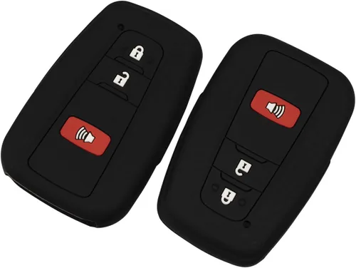 Vista 3 de Funda para llavero para Toyota Corolla Hatchback RAV4 XLE Prius de 3 botones 2019-2022, negro y negro Negro Negro