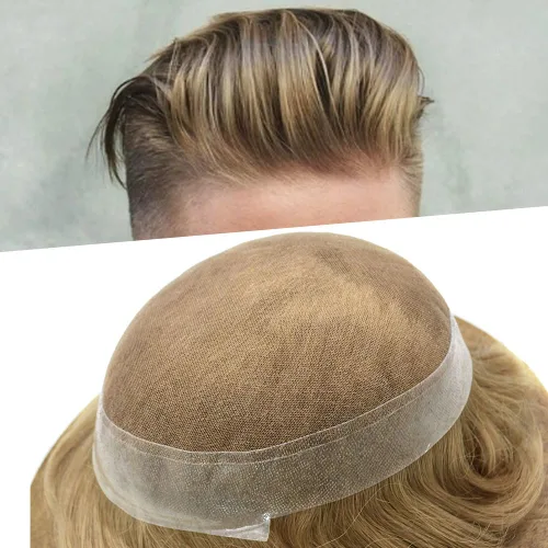 Vista 38 de Mens Toupee Hair Piece Real Cabello humano suave francés Encaje Toupee para hombres Sistema de reemplazo de cabello Hombres Hairpieces Hombres