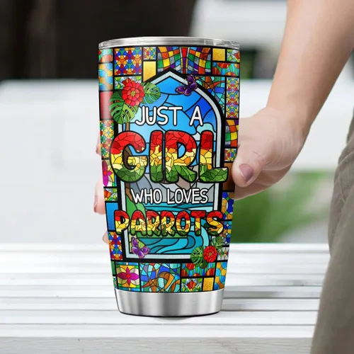 Vista 4 de CUBICER Taza colorida de loro tropical, tazas inspiradoras con aislamiento térmico de 20 onzas con tapa, taza de acero inoxidable, regalos