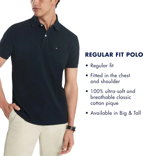 Vista 5 de Tommy Hilfiger Camisa polo de manga corta de algodón pique para hombre en ajuste regular