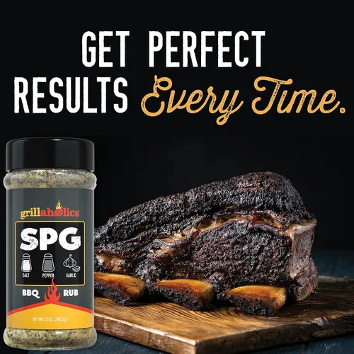 Vista 6 de Grillaholics Paquete de condimentos SPG: incluye nuestro condimento estándar de sal y pimienta y ajo y SPG + mantequilla frotada