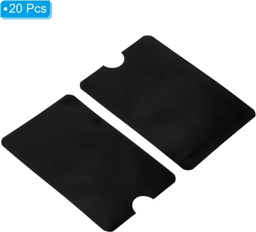 Vista 3 de PATIKIL Mangas de bloqueo RFID, fundas de aluminio para prevención de robo de identidad, fundas protectoras seguras para tarjetas de crédito, Negro