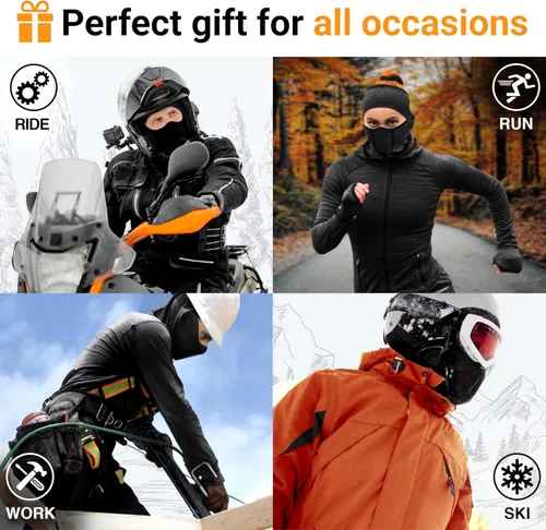 Vista 4 de Pasamontañas para motocicleta, máscara facial , osfa, Negro