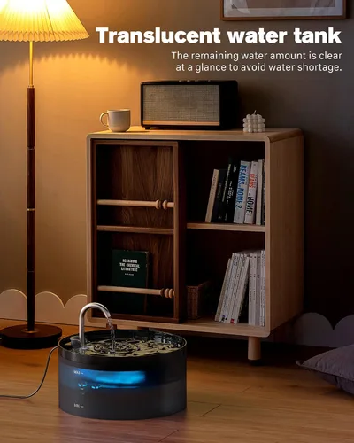Vista 3 de Fuente de agua para gatos: fuente para gatos de 108 oz/3.2 L, dispensador de bebida súper silencioso para mascotas, fuentes de agua para gatitos