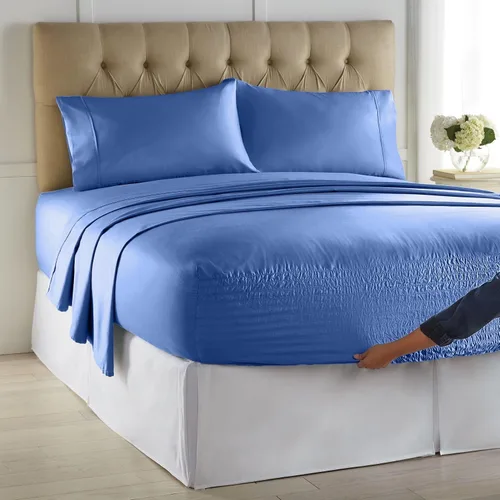 Vista 16 de BrylaneHome Bed Tite - Juego de sábanas de microfibra, tamaño individual, diseño floral azul