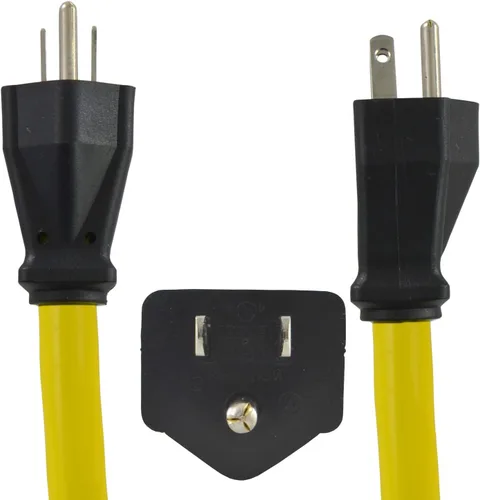 Vista 2 de Conntek P515L530 Adaptador de generador de 1 pie de 15 amperios Enchufe estadounidense a conector hembra de bloqueo de 30 amperios L5-30R, 125