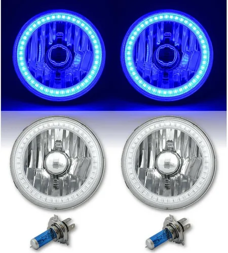 Vista 2 de Octane Lighting 5 3/4 pulgadas SMD azul LED halo bombilla halógena faro Ángel ojo cristal par claro