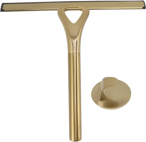 Vista 6 de Escobilla de baño de acero inoxidable con mango de baño para cristalería para el hogar, cepillo de vidrio para limpieza de ventanas, herramientas