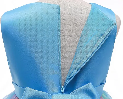 Vista 5 de Vestido de fiesta de lentejuelas para niñas de flores, vestido de fiesta de tul de tul de princesa, vestido de baile de graduación, Arco iris