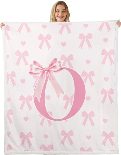 Vista 22 de Manta de franela rosa con lazo, estilo princesa, manta de forro polar de ensueño para decoración del hogar, sofá, sofá, manta romántica de forro