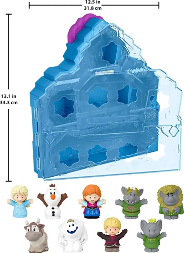 Vista 9 de Fisher-Price Little People - Juego de juguetes para niños pequeños Disney Frozen con castillo portátil, estuche de juego con figuras para juego