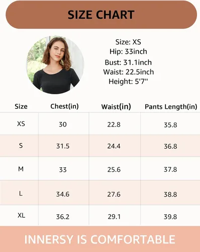 Vista 6 de INNERSY Conjunto de ropa interior térmica para mujer capa base delgada y larga para clima frío