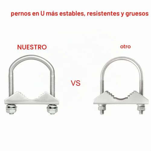 Vista 5 de XRDS-RF Abrazadera de montaje de antena U-Bolt 2 PCS, abrazadera de mástil de antena V bloque de mandíbula con pernos en U para antena exterior