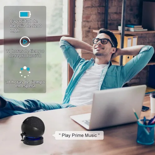 Vista 4 de Base de batería para Echo Dot 5ª generación portátil Echo Dot 4ª generación y Homepod Mini accesorios de soporte de batería, no incluye altavoz DOT
