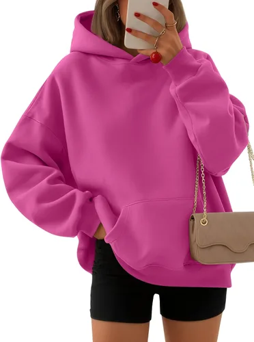 Vista 31 de EFAN Sudaderas con capucha para mujer, suéteres de forro polar cómodos Lunares albaricoques