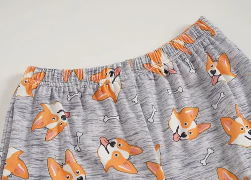 Vista 5 de Conjunto de pijama lindo de verano para niñas grandes, ropa de dormir estampada en forma de corazones a